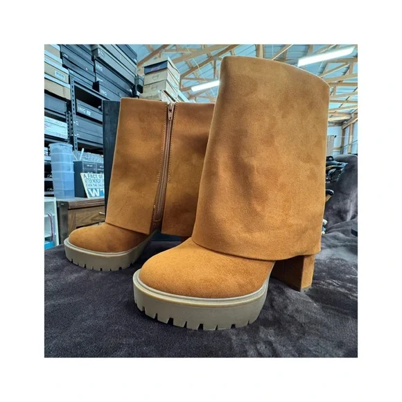 INC Rust Suede Like Women's Boots 8 - Picture 6 of 9